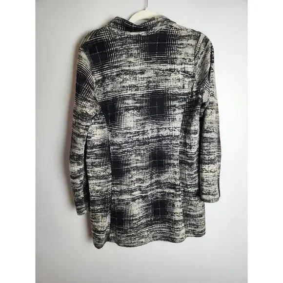 Comfy USA sweater jacket/shacket Sz M Pockets career office classic black gray - Picture 4 of 9